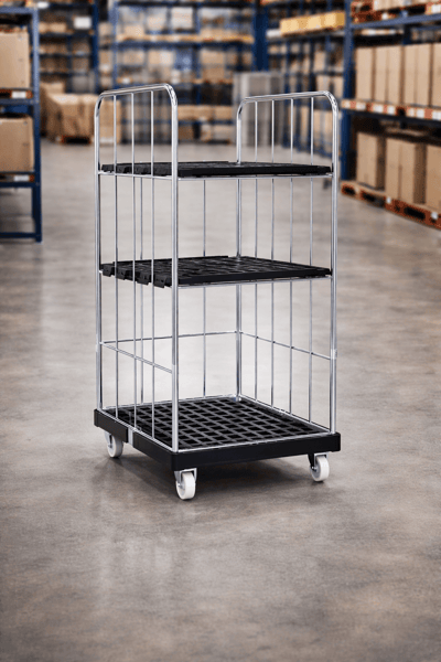 Industrieller Chromwagen im Lager
